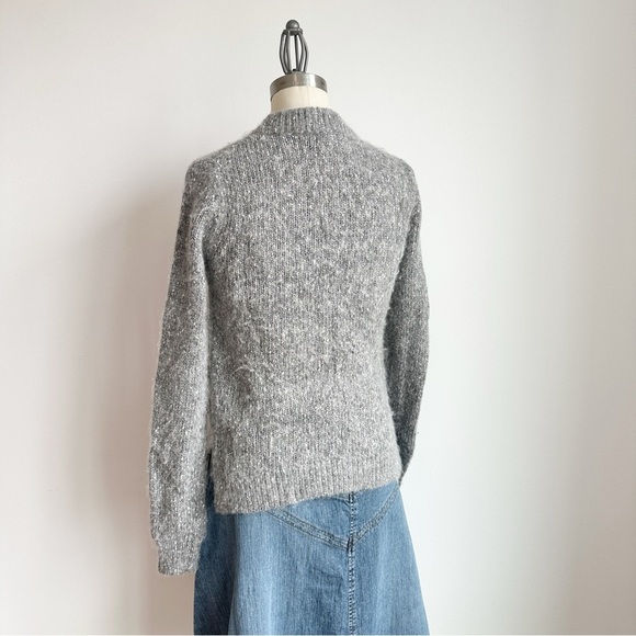Theory Speckled Crewneck Sweater in Tweed Alpaca Grey Size XS - Picture 3 of 8